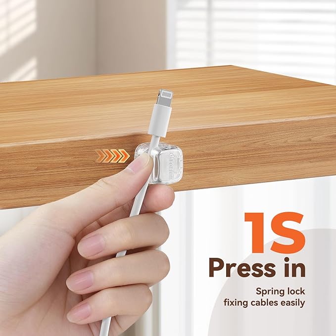 6Pack Rotatable Cord Organizer, Clear