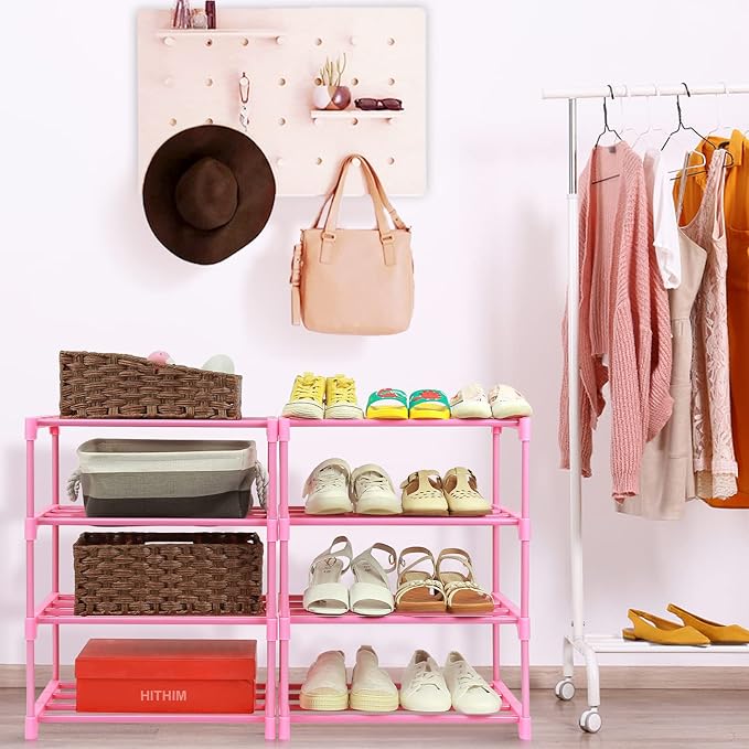 4-Tier Free Standing Shoe Racks for 6-8 Pairs Shoe Storage