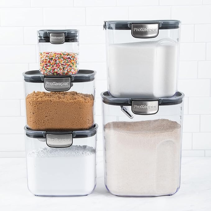 ProKeeper+ Airtight Food Storage Container Set, Grey, 9-Piece