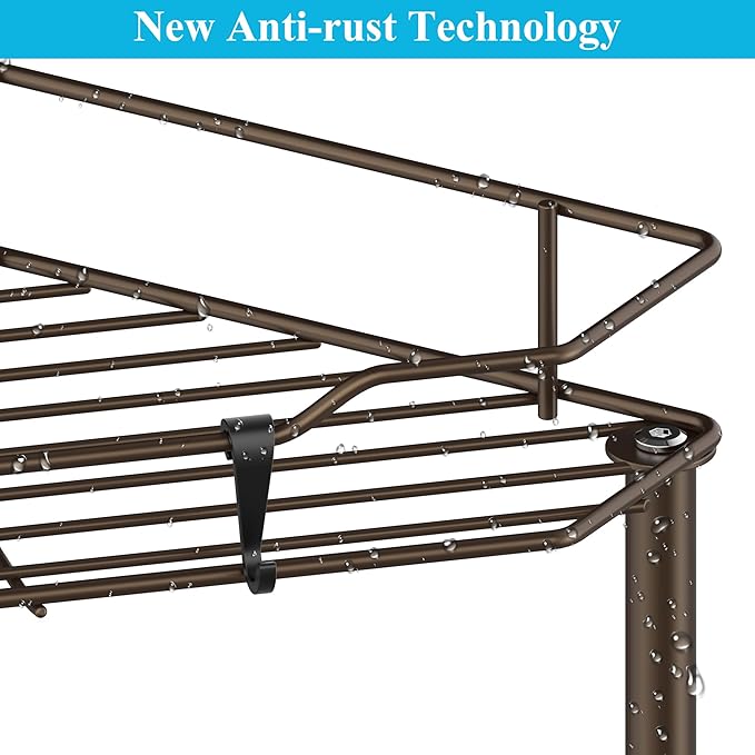 HuggieGems 3 Tier Floor Standing Corner Shower Caddy Organizer Shelf with Hooks, Bathroom Shelves Stand Rack, Bronze