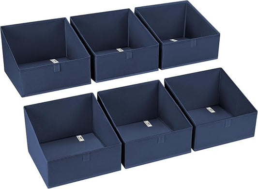 Closet Storage Bins 6 Pack, Fabric Trapezoid Closet Organizer Bin, Clothes