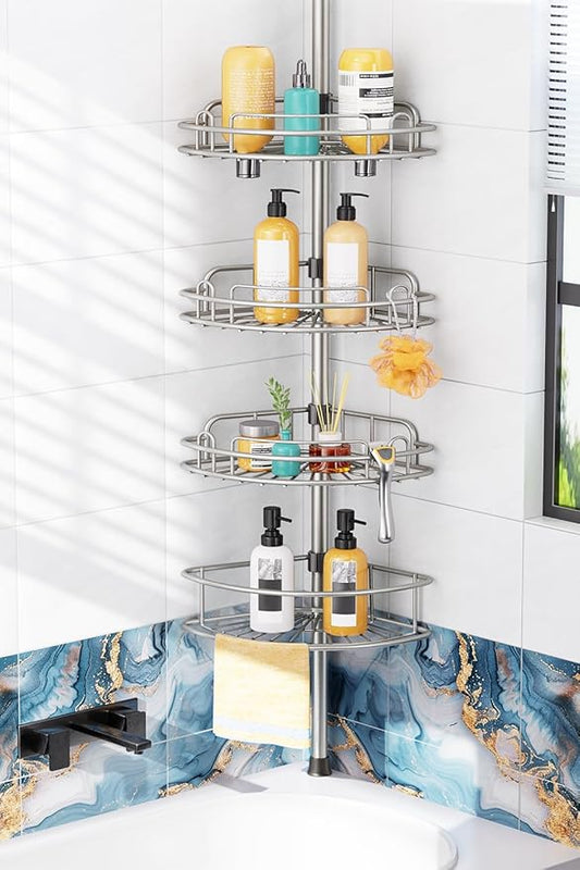 Shower Caddy Tension Pole, Silver Gray