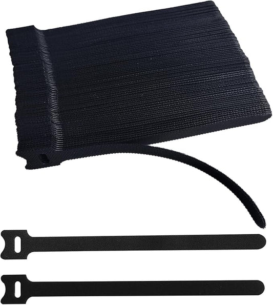100 PCS 8 Inches Black Reusable Cable Ties, Adjustable Cord Straps