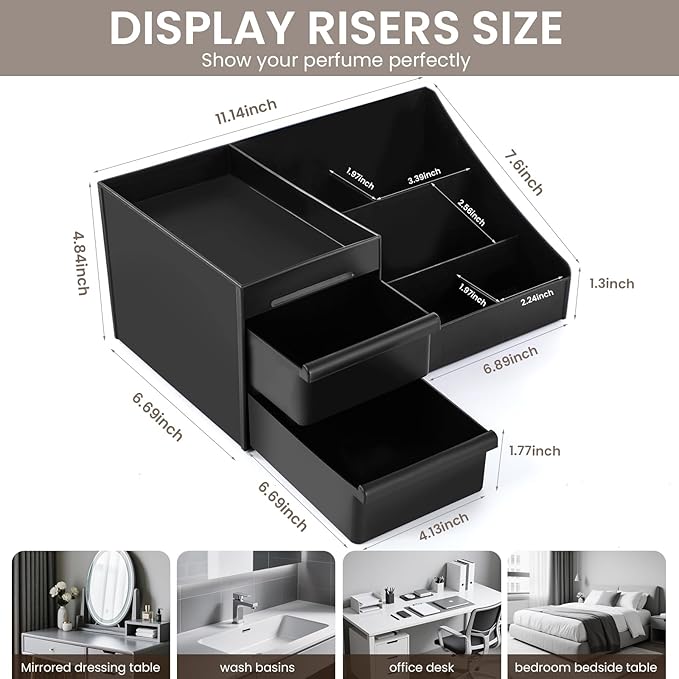 Mens Cologne Organizer, Bathroom Organizer, Perfume Tray, Perfume Stand, Dresser Organizer, Room Decor for Men, Dad Gifts, Gifts for Men，Fathers Day Gift for Dad
