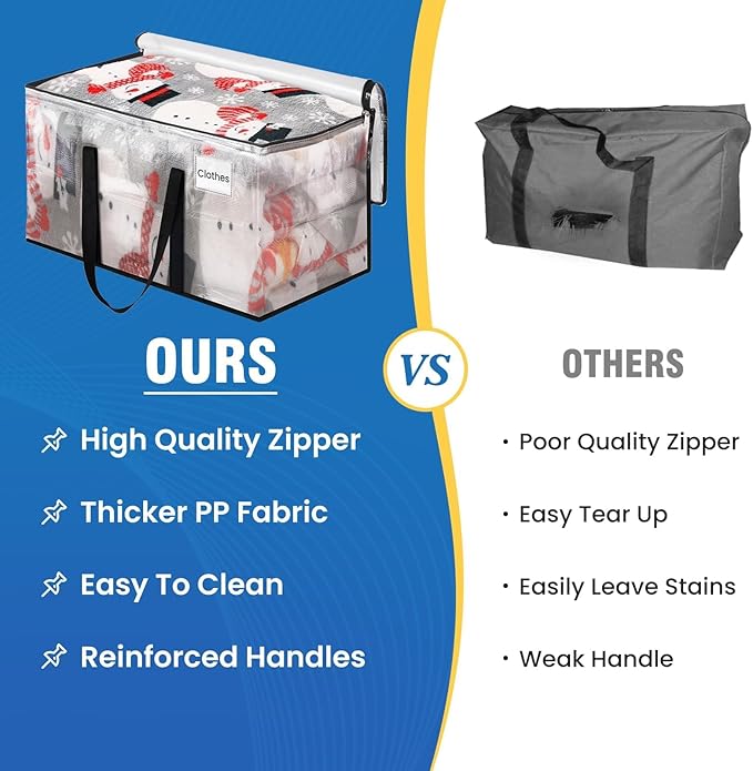 RoomHacks Clear Heavy Duty Extra Large Moving Bags, Reinforced Handle & Double Zipper, Storage Bags Alternative to Moving Box (10 Packs)