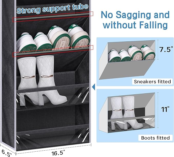 Over The Door Shoe Rack for Door Fit 20 Pairs Sneakers Large Hanging Shoe