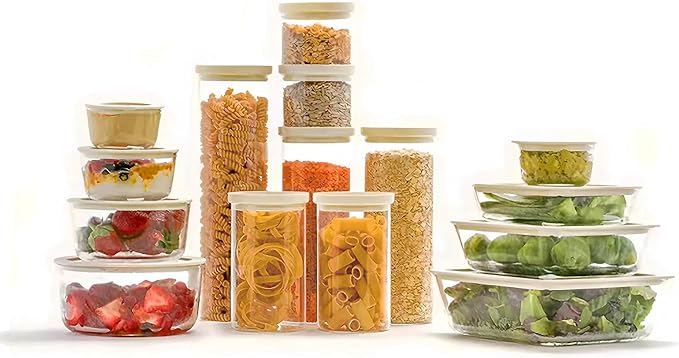 Urban Green Glass Food Container Set with Glass Lid, 4 Pack