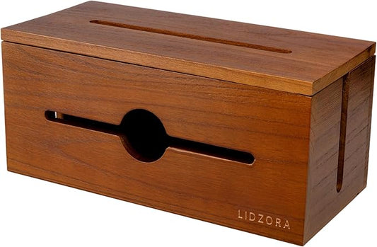 Wooden Cable Management Box for Power Strips