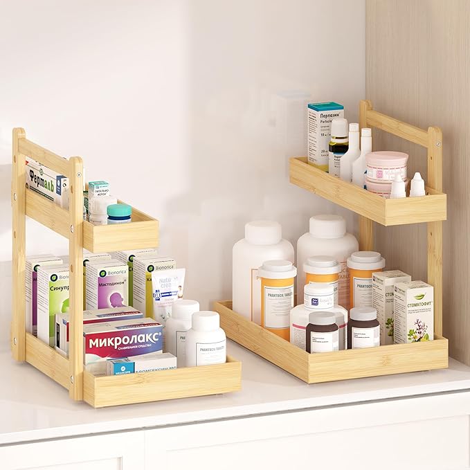 Under Sink Organizer, Nature, 2 Packs