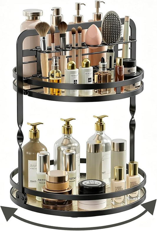 Rotating Makeup Vanity Organizer, 360 Spinning Perfume Organizer for Dresser