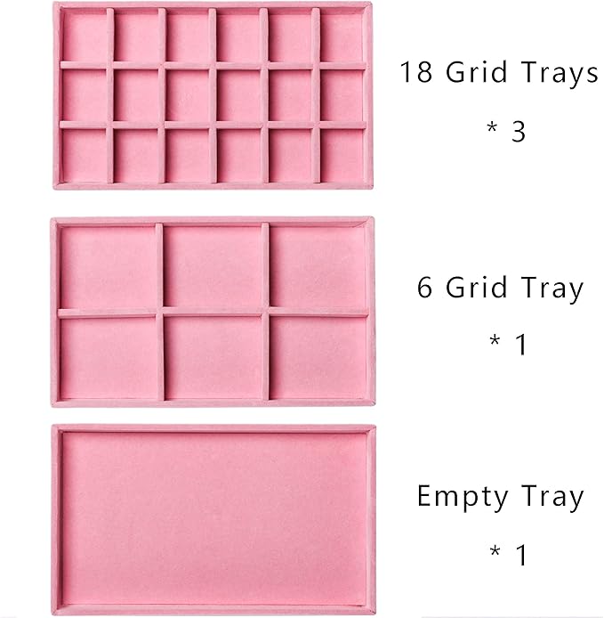 Frebeauty Acrylic Jewelry Organizer Earring Organizer Box with 5 Drawers Earring Holder Organizer with Velvet Trays Clear Jewelry Box for Women Earring Display for Rings StudsPink