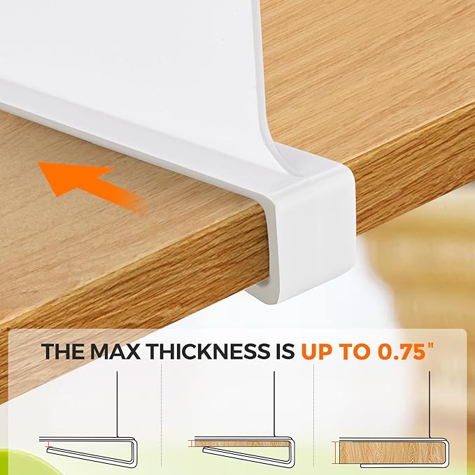 JOY DECOR 2 Pack Acrylic White Shelf Dividers for Closets Organizer and Storage Adjustable Vertical Wood Shelf Closet Separators for Clothes,Book,Bags in Bedroom and Kitchen