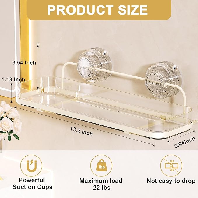 Suction Cup Shower Caddy, Clear