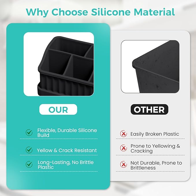 Silicone Toothbrush Holders for Bathrooms, Black
