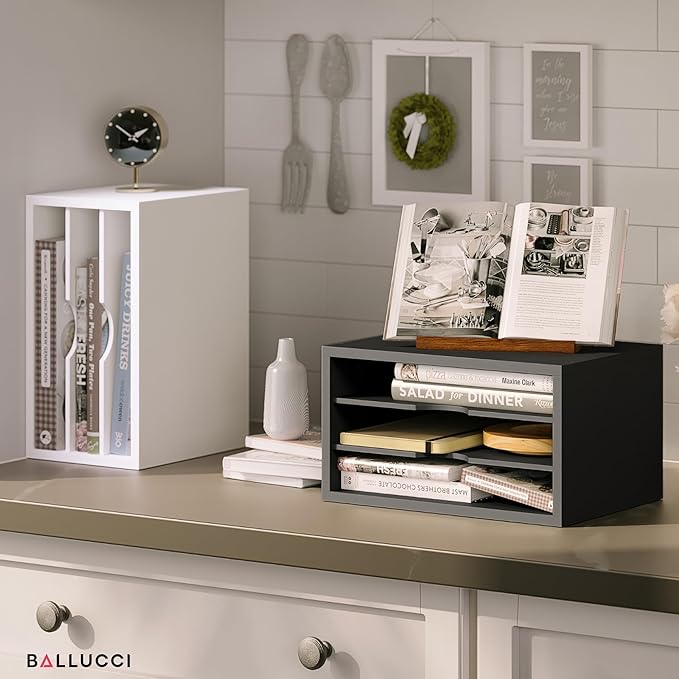File Organizer, 3-Tier Document Paper Sorter, Black