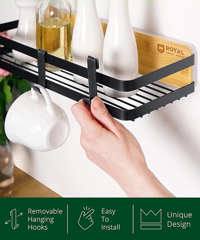 ROYAL CRAFT WOOD Shower Caddy Shelf Organizer