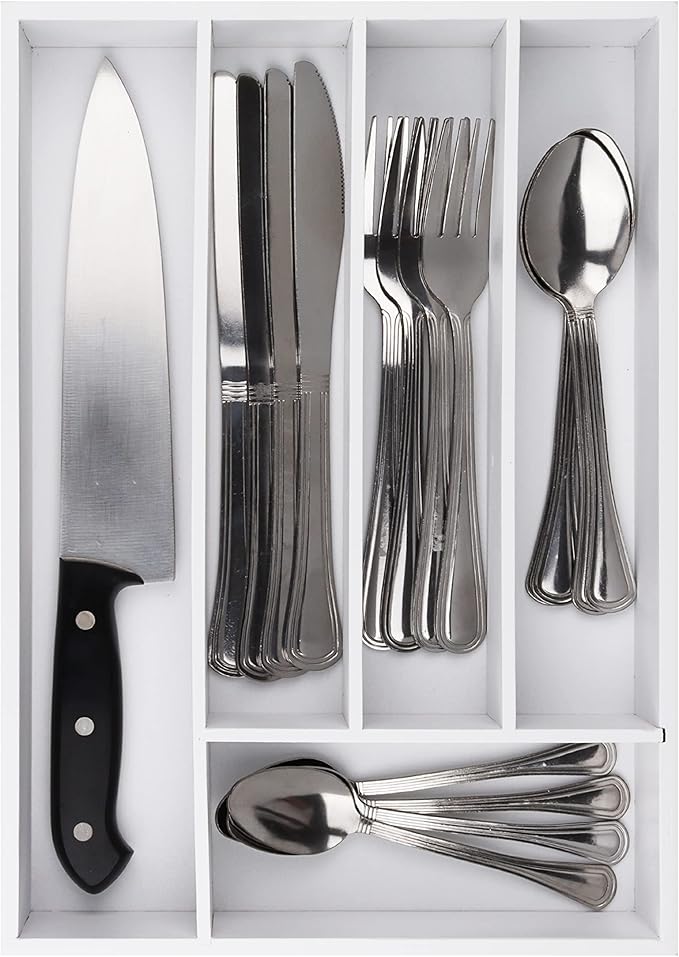 Pristine Bamboo Kitchen Drawer Organizer