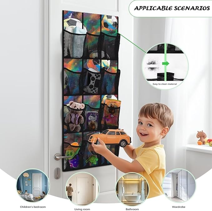 Tie-Dye Soccer Ball Over Door Hanging Organizer