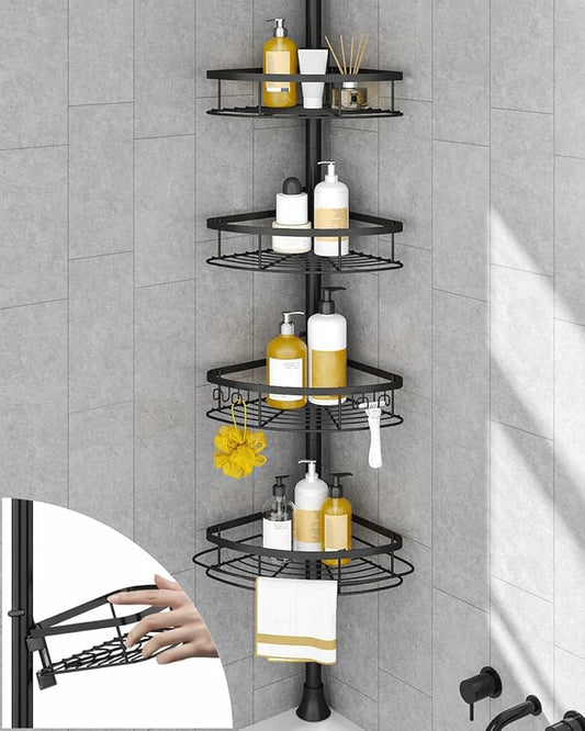 Rustproof Shower Corner Caddy Organizer for Bathroom, Black