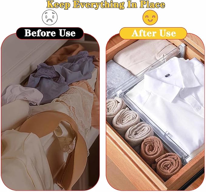 12 Pcs Drawer Dividers for Clothes