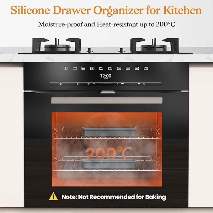 2 Pack Silicone Silverware Organizer