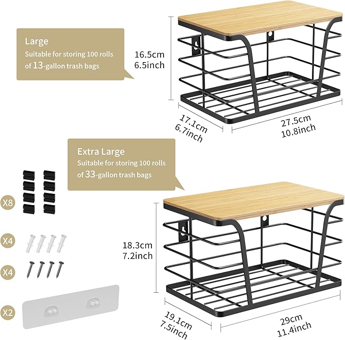 2 Pack Extra Large Pantry Storage Organizers, Pantry Baskets organization