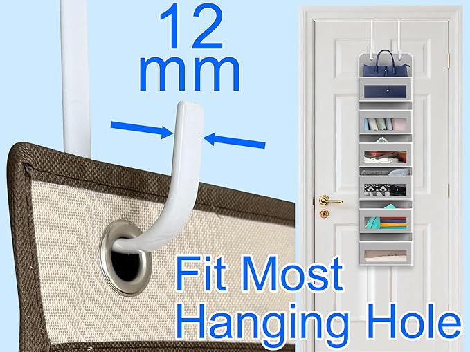Over The Door Metal Hooks with Plastic Coating 7.5" Fit 0.5" to 1 3/4" Door 4