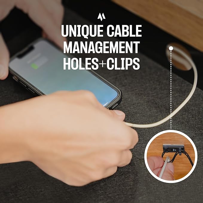 Under Desk Drawer Slide Out Attachment - Carbon Steel Undermount Table Drawer with Cable Management, Pull Out Add-On Storage for Office & Standing Desks (13" x 8" x 2.8")