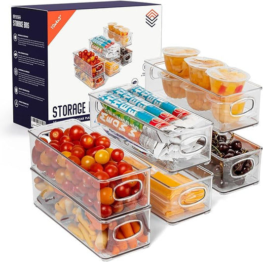 Plastic Pantry Organization and Food Storage Bin, 6 Pack