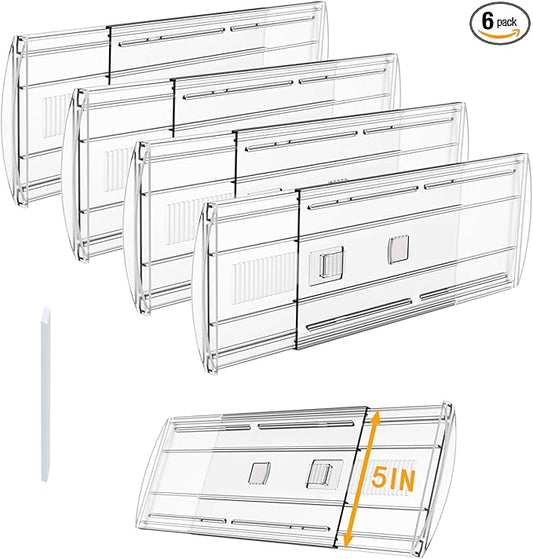 4 Pack Adjustable Drawer Dividers for Clothes