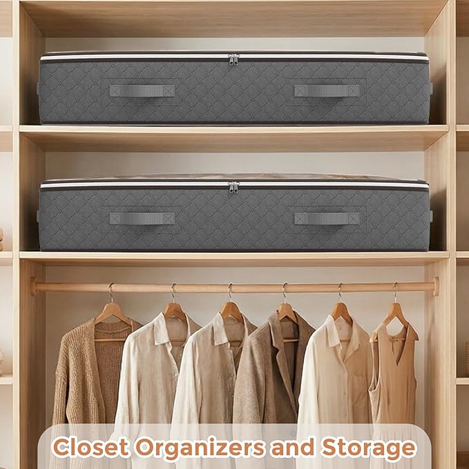 Budding Joy 90L Under Bed Storage Containers, Grey