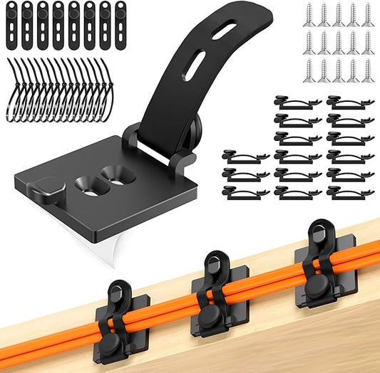 Cable Clips Management Kit, 15 Cable Holder With Silicone Cord Ties