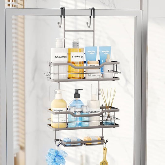 Over The Door Shower Caddy, Sand Nickel