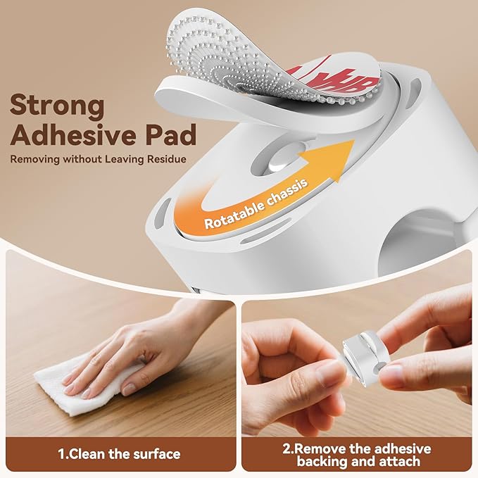 12Pack Rotatable Cord Organizer, White