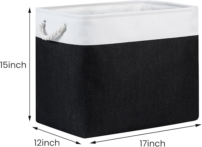 Bidtakay Baskets Extra Large Storage Bins for Clothes Set of 2 Black Baskets