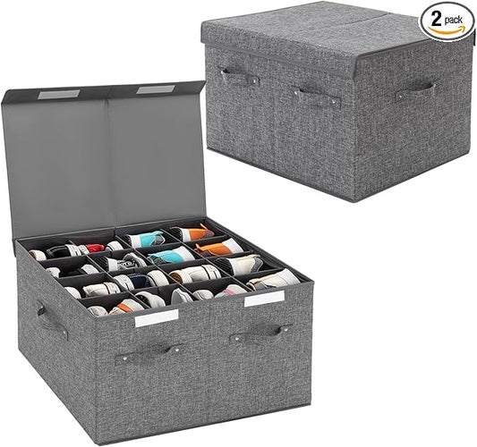 2 Pack Shoe Storage Box Fits 32 Pairs