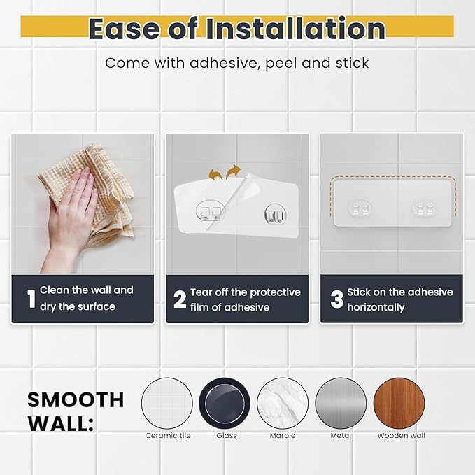 OMAIRA 3-Pack Shower Caddy with Soap Holder, Adhesive Rustproof No-drill Strudy Loading Inside Shower Organizer Shelves Rack Storage Bathroom Organization for Smooth Wall Glass Tile, White (Large)