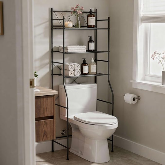 Home Zone Living Over the Toilet Storage Bathroom Organizer 3-Tier Freestanding