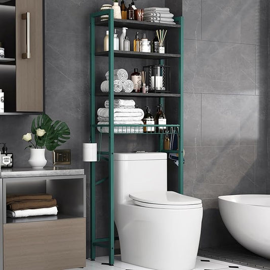 Over-The-Toilet Storage Rack, Green- Black