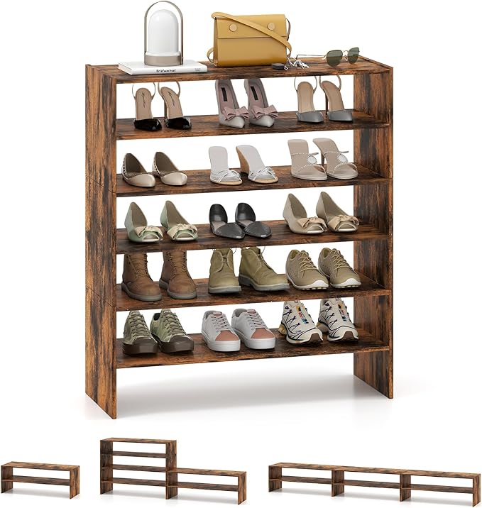 3-in-1 Vertical Shoe Rack, Brown