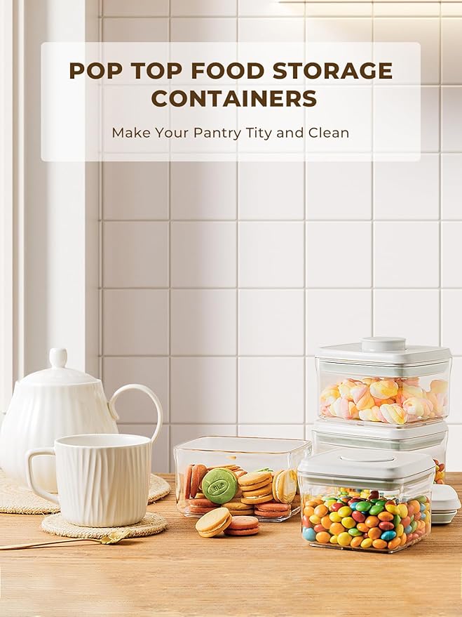 0.6 Qt Snack Containers - 3 Pack BPA-Free Mini Food Storage Canisters with One-Touch Lids, Stackable Clear Candy & Travel Containers for Pantry, Classroom & Freezer