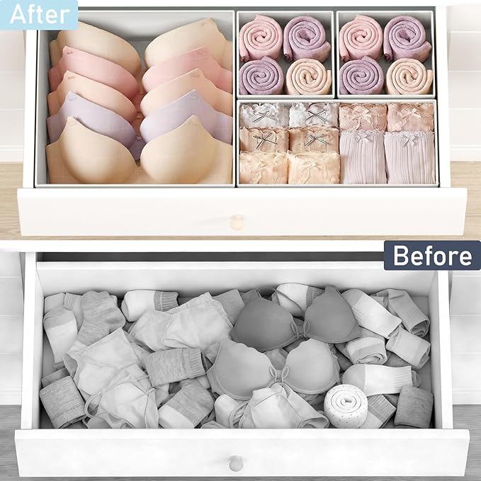 Drawer Organizer Clothes 28 Pack, White