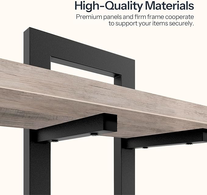 Floating Shelves, 15 Inch Wall Shelf Set of 4, Greige and Black BG32BJP401