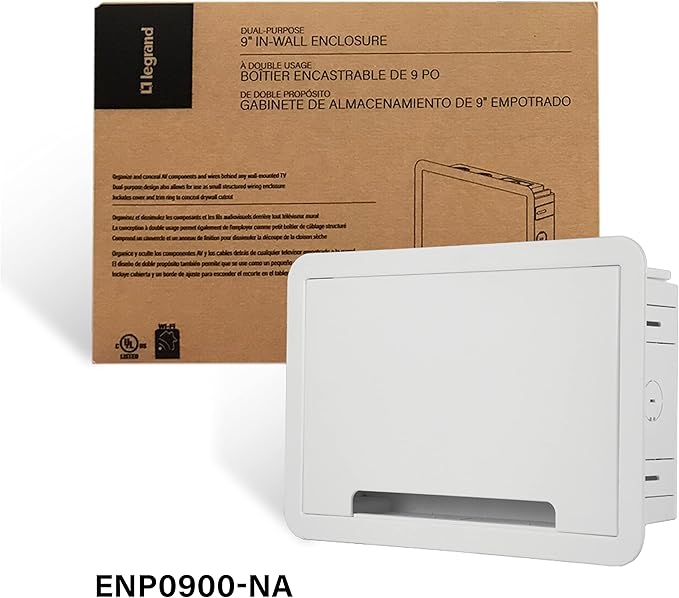 Legrand, OnQ Cable Management, In-Wall Media Box, White ENP0900-NA