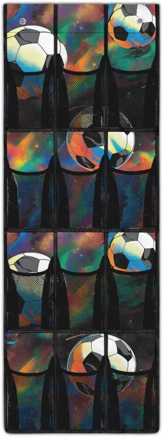 Tie-Dye Soccer Ball Over Door Hanging Organizer