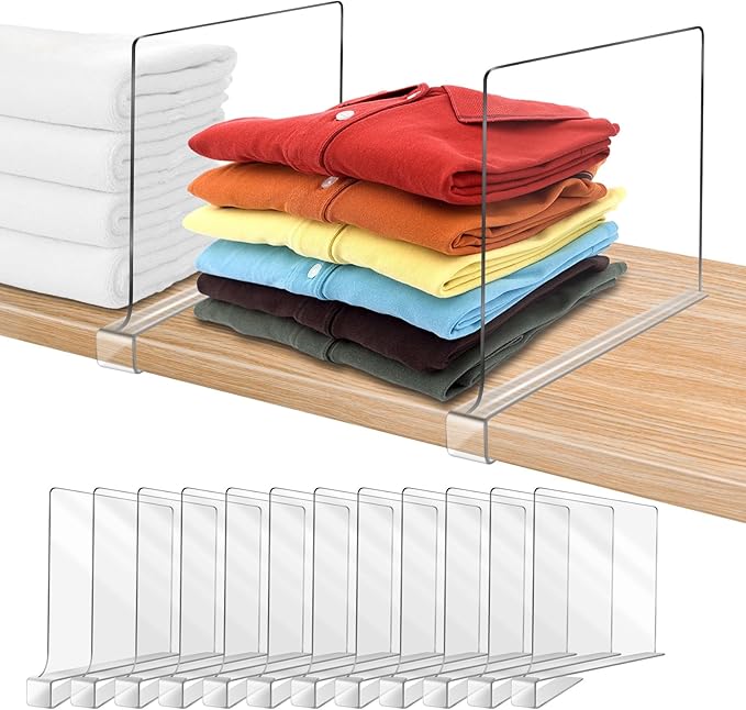 Acrylic Shelf Dividers for Closet Organization 18PCS Closet Shelf Divider Closet
