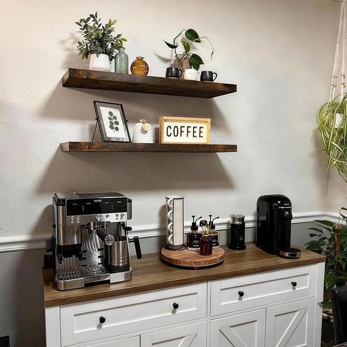 Floating Shelves, 36 inches Long Wall Mounted Rustic Wood Shelves for Bathroom