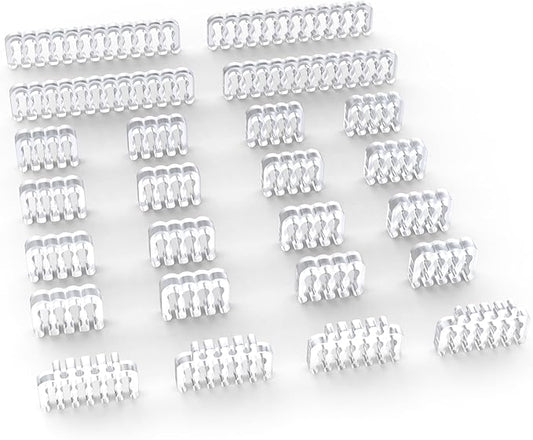 Sirlyr PC Cable Comb,PSU Cables Combs kit for Extension Cable Management 24 PCS Set 12vhpwr Cable x 4,24 pin x 4,8 pin x 16,3 mm/0.11In up to 3.5 mm/0.13 in Wire Gauge Transparent