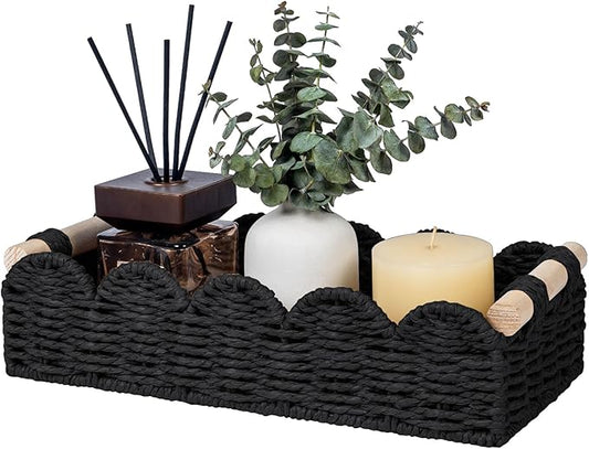 Toilet Paper Storage Basket Organizer, Black
