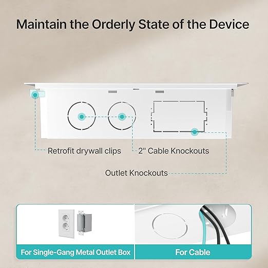 PEGZONE 17" in-Wall Media Box, Recessed Outlet Wall Box, Structured Media Enclosure for One Connect & Network Switches, Works with Fire TV Stick & Samsung -Friendly Cable Management Kit